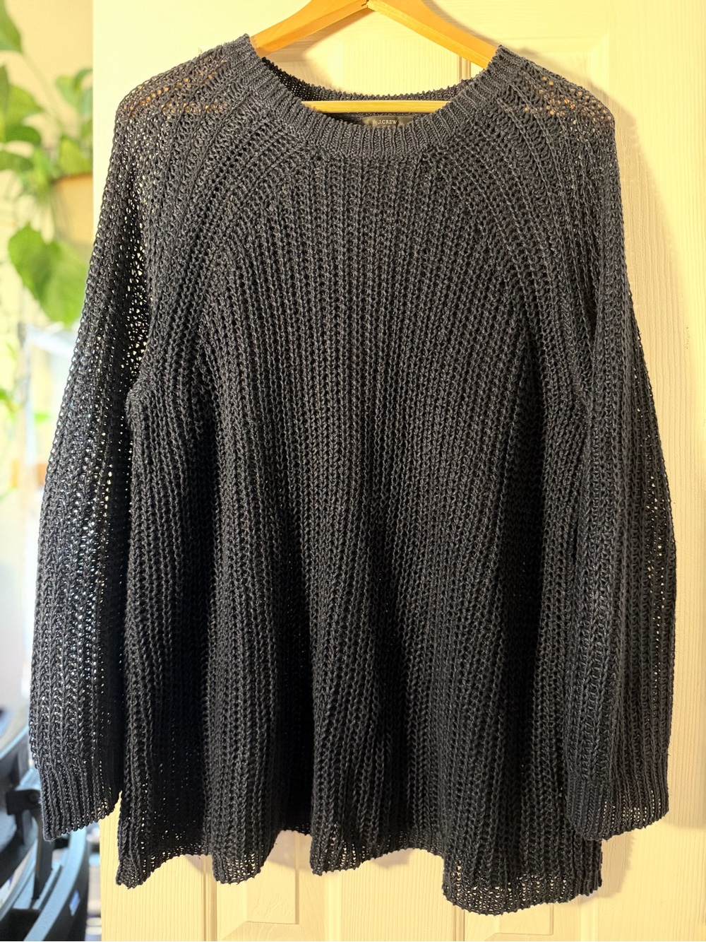 Women’s Cozy Open-Knit Black Sweater